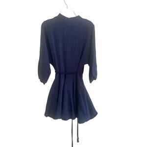 Apricot Gauze Mandarin Collared 3/4 sleeve Dress w/braided belt size 6, B78, $46